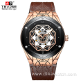 Swiss tevise T821 new automatic mechanical men's watch spider pattern belt waterproof leather wristwatches